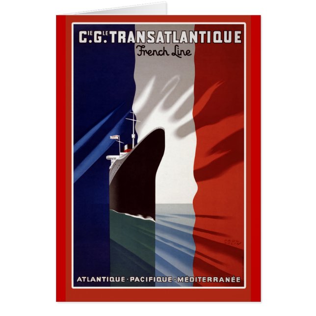 Atlantique French Cruise Line Retro Poster (Frente)