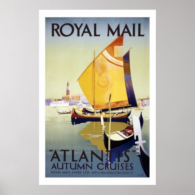 Atlantis Autumn Cruises Vintage Travel Posters (Frente)