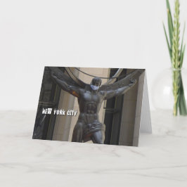 Atlas usando una máscara facial - tarjeta de NYC