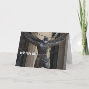 Atlas usando una máscara facial - tarjeta de NYC