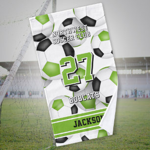 Atleta de fútbol y nombre de equipo negro verde