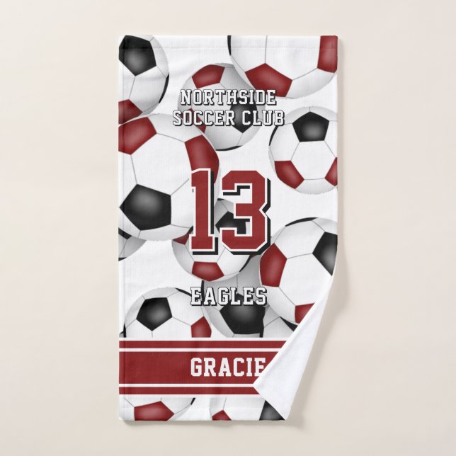 atleta personalizado y maroon de fútbol (Toalla de mano)