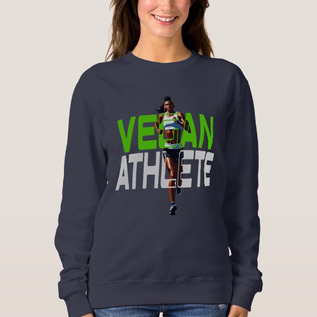 atleta vegana, camiseta sudadera (Anverso)