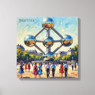 Atomium de Bruselas Monumento Emblemático Lienzo E
