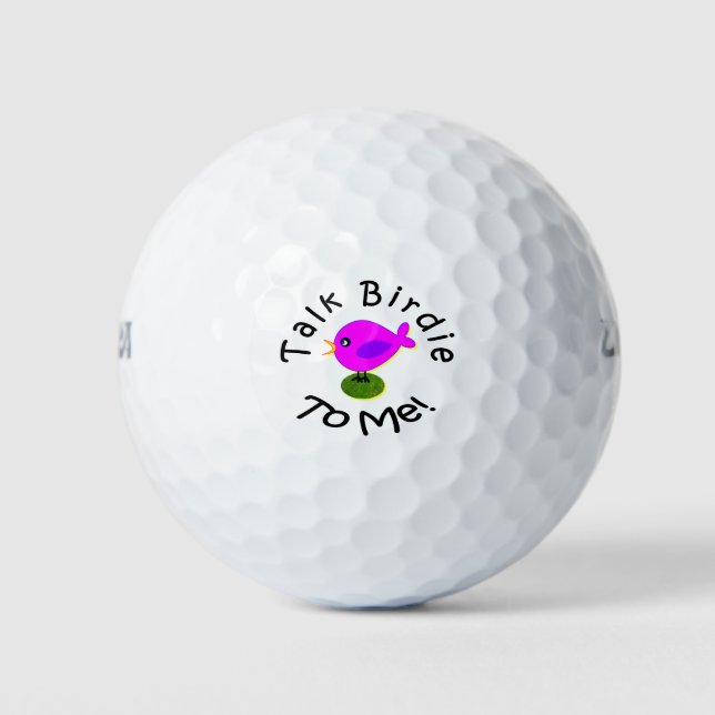 Atractiva bola de golf "Talk Birdie To Me" de pája (Anverso)