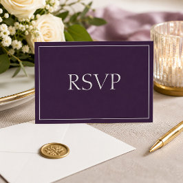 Atractiva respuesta RSVP de ciruela y plata