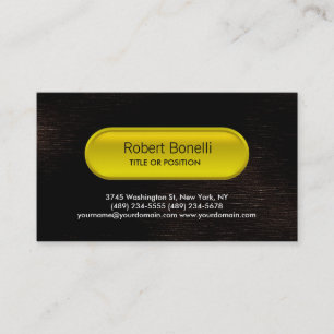 Atractiva tarjeta de visita con botón amarillo mar