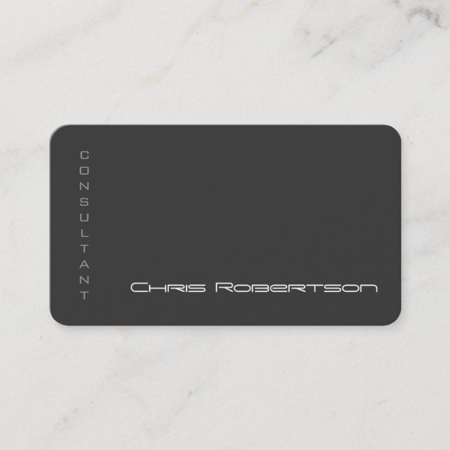 Atractiva tarjeta de visita con encanto gris blanc (Anverso)