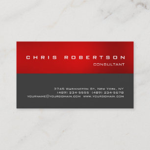 Atractiva tarjeta de visita con encanto gris rojo 