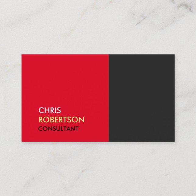 Atractiva tarjeta de visita Gray Red (Anverso)