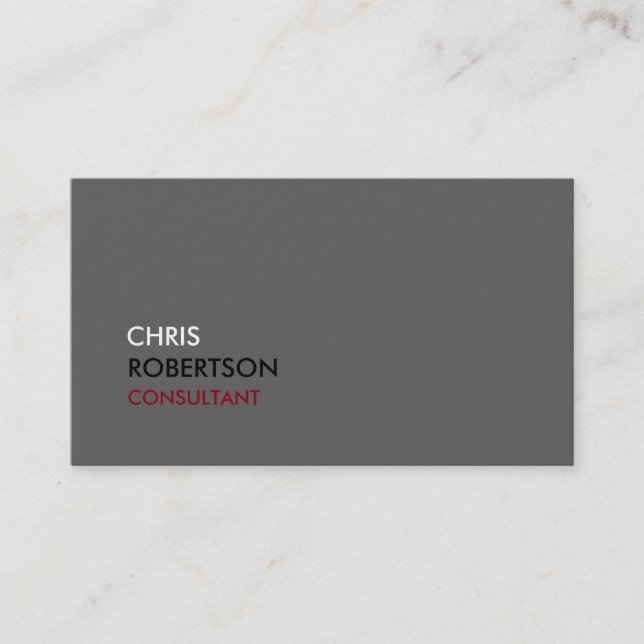Atractiva tarjeta de visita Gris con estilo modern (Anverso)