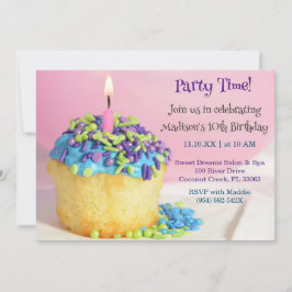 Atractivo azul de globo rosa Invitación de cumplea