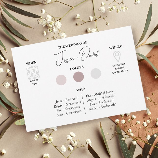 Atractivo de fiesta de boda moderna | Tarjeta de c (Subido por el creador)