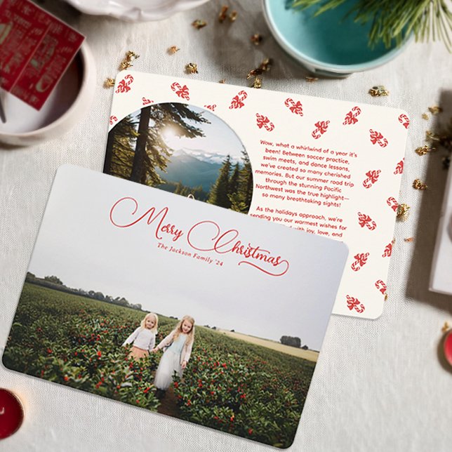 Atractivo guión Navidad dos tarjetas de fotos (Subido por el creador)