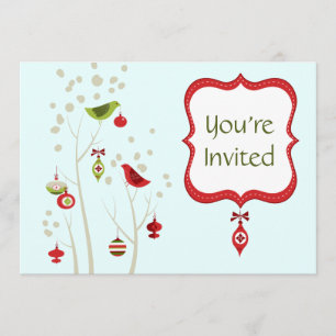 Atractivo Invitación a la boda de Navidades de ave