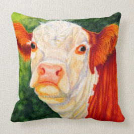 Atractivo la almohada feliz de la vaca de la