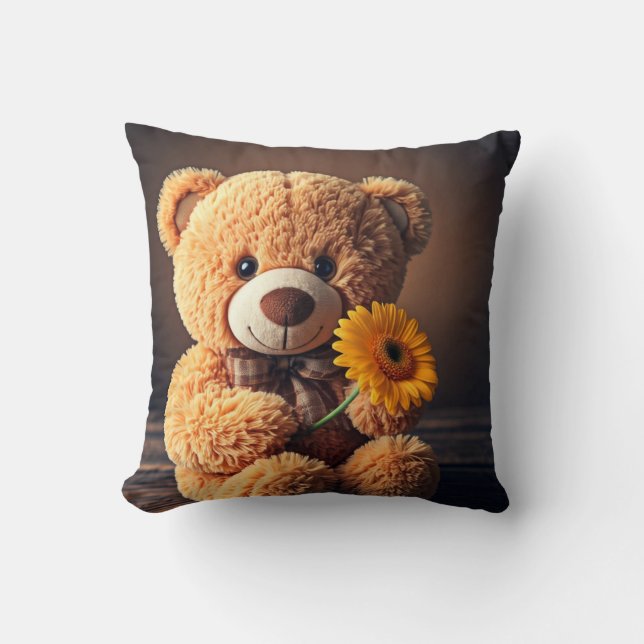 Atractivo oso de Teddy con almohada impresa (Anverso)