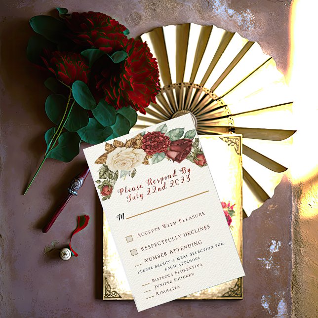 Atractivo RSVP floral de Rosas rojos rusos (Subido por el creador)
