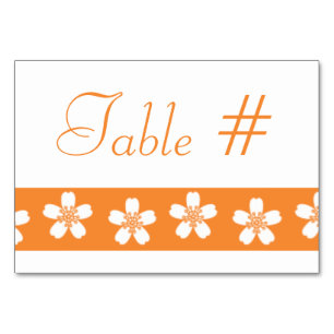Atractivo Sakura en tarjeta de mesa Naranja