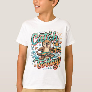 Atrapa la Ola Hoy Camiseta de Nutria Adorable Ni