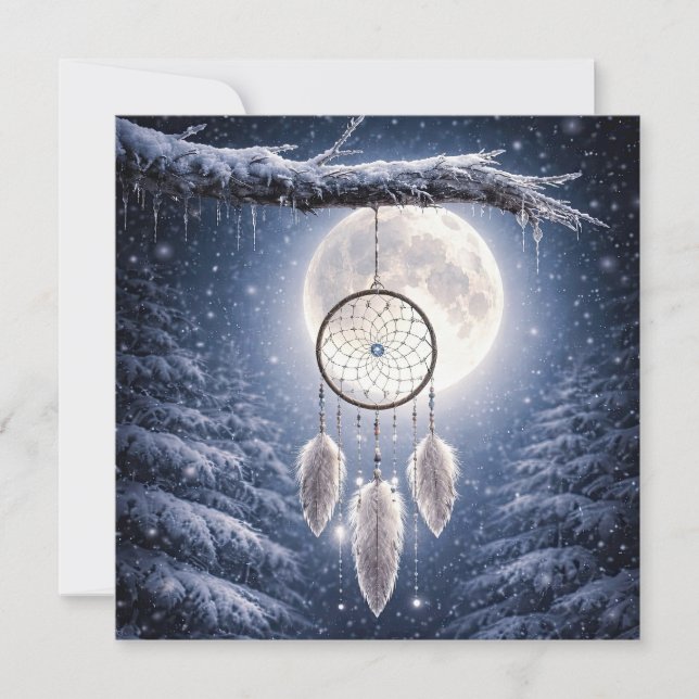 Atrapa sueños de la luna del solsticio de invierno (Anverso)