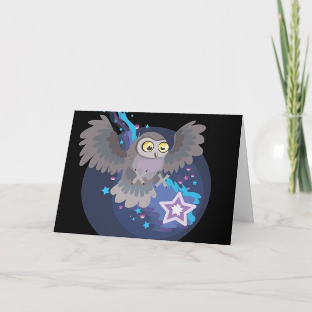 ¡Atrapa una estrella! ~owl tarjetas de felicitació (Anverso)