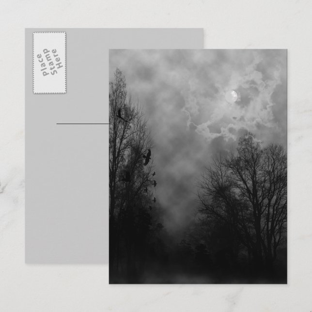 Atrapado cielo de Halloween con postal de Ravens (Anverso / Reverso)