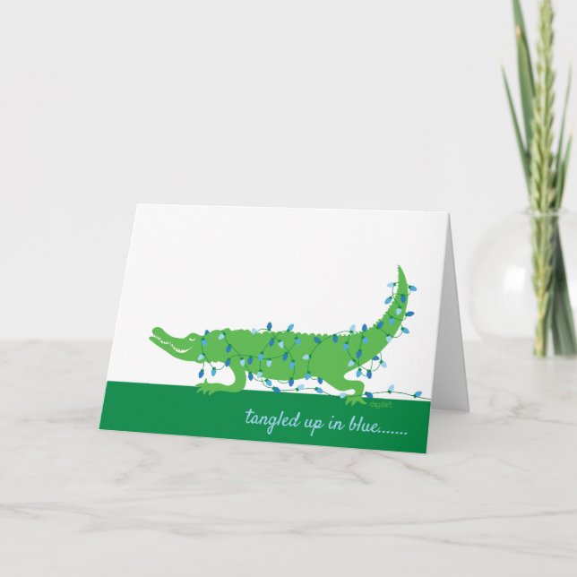 Atrapado en tarjeta azul de vacaciones (Anverso)