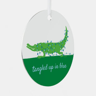 Atrapado en un ornamento azul