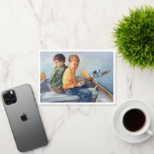 Atrapado Una Tarjeta De Saludo De Pescado