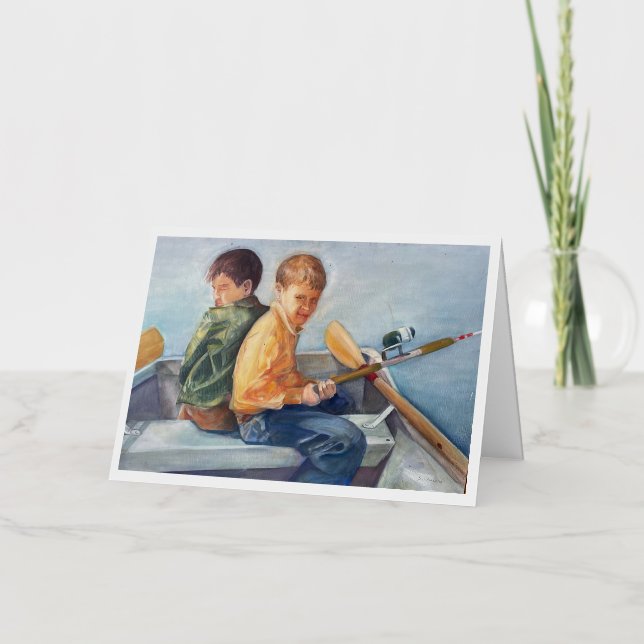 Atrapado Una Tarjeta De Saludo De Pescado (Anverso)