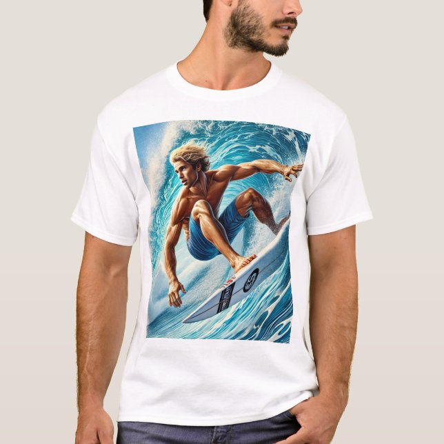 Atrapar la ola perfecta - Camiseta de surfista din (Anverso)