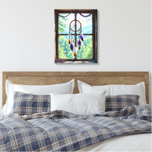 Atrapasueños en ventana Arte Boho