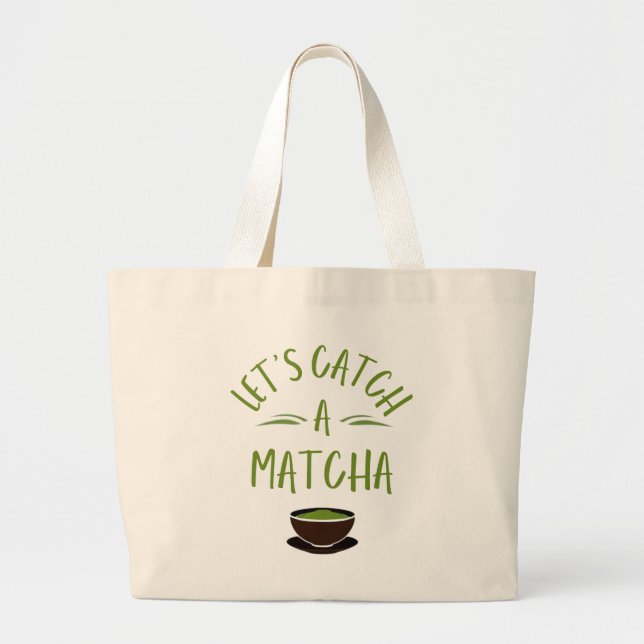 "Atrapemos un matcha" Bolsa de mano impresa para a (Frente)
