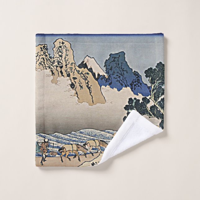 Atrás de la montaña Fuji del río Minobu Hokusai (Toallita)