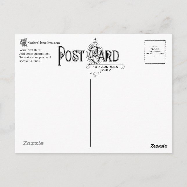 Atrás de la postal de época - Diseño de la "C" más (Reverso)