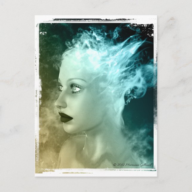 Atravesando la postal surrealista de arte gótico (Anverso)