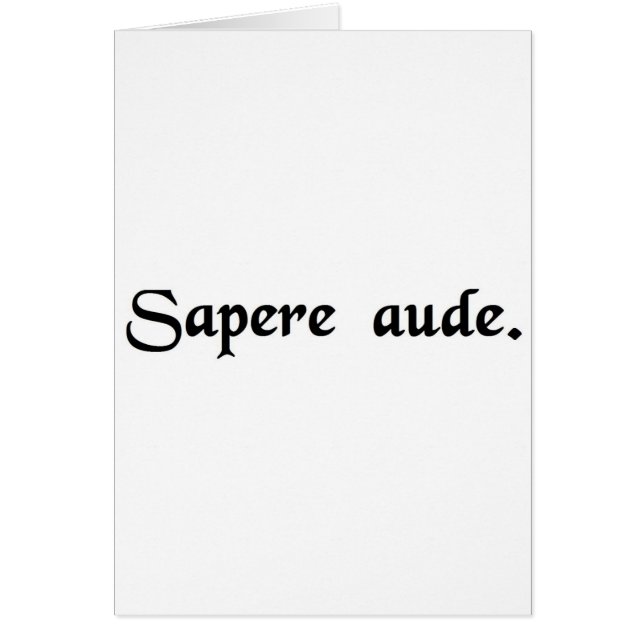 Atrevimiento a ser sabio (Frente)