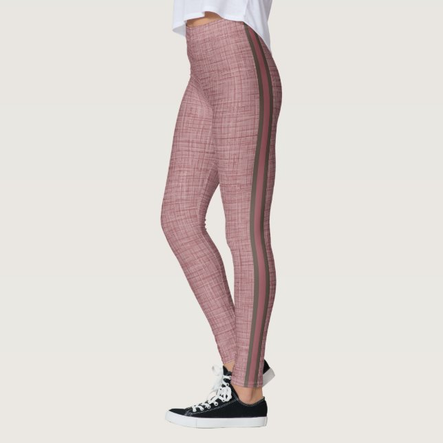 Attoni Bordeaux Linen Yoga Leggings (Izquierda)