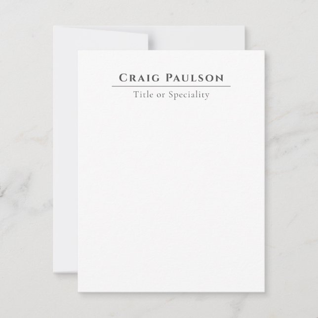 Attractive Professional Plain Minimalist Card (Anverso)