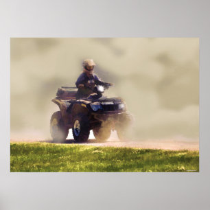 ATV Vehículo todo terreno y polvo, Poster de arte