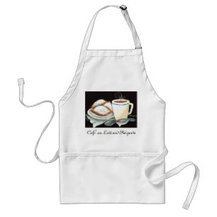 Au Lait de Cafe y delantal de Beignets
