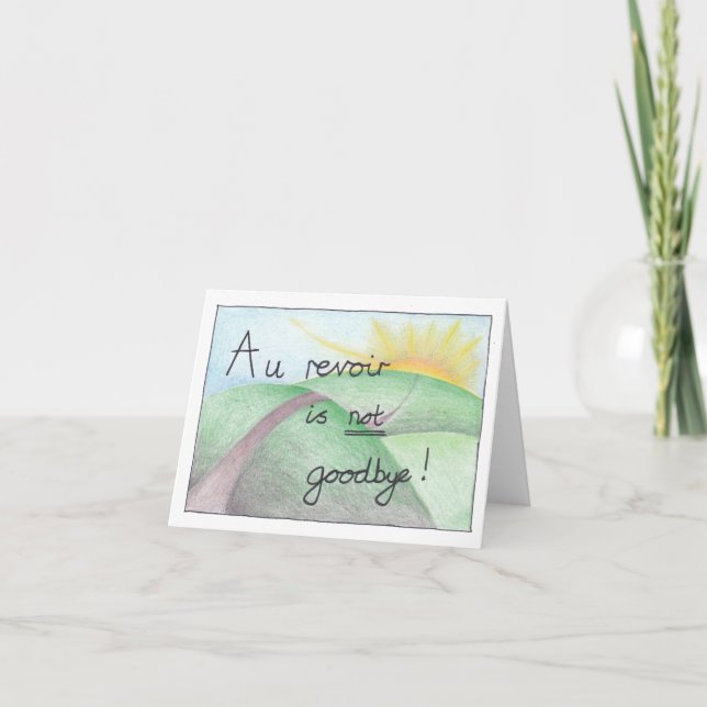 Au revoir tarjeta de despedida para salir (Anverso)