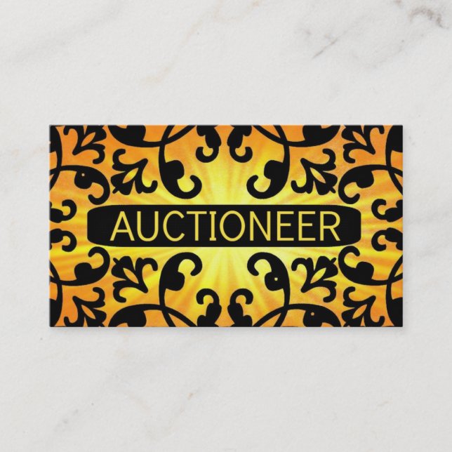 Auctioneer Sunshine Damask Tarjeta de visita (Anverso)