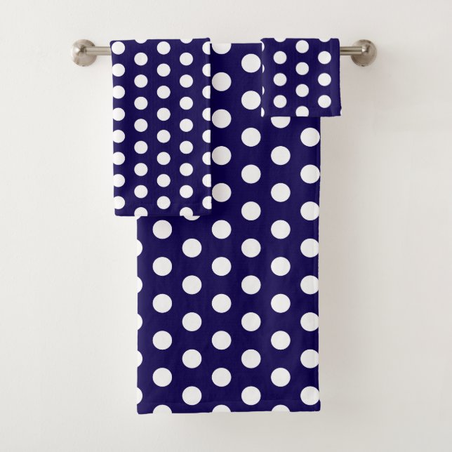 Audaces puntos de polka blanco en azul marino (In situ)