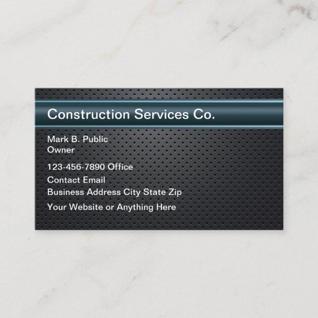 Audaces tarjetas de negocios para la construcción  (Anverso)