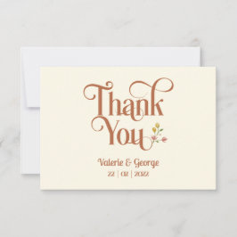 Audaces tonos de tierra retro | Tarjeta de agradec