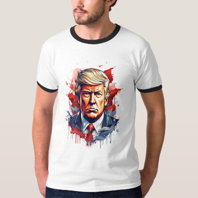 Audaz acuarela Donald Trump diseño de camiseta (Anverso)