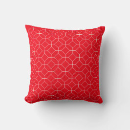 Audaz almohada roja con diseño de Honeycomb blanco