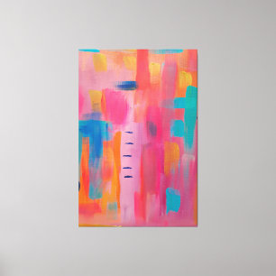 Audaz arte abstracto en rosa y azul